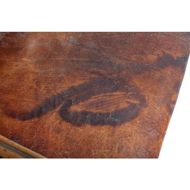 Antique Gentlemans Occasional European Leather Chair For Sale - Image 9 of 9