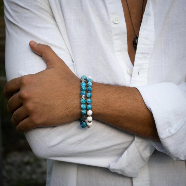 Freedom Spirit Blue Apatite & Howlite Bracelet Set Embrace your individuality and channel inner strength with the Freedom...
