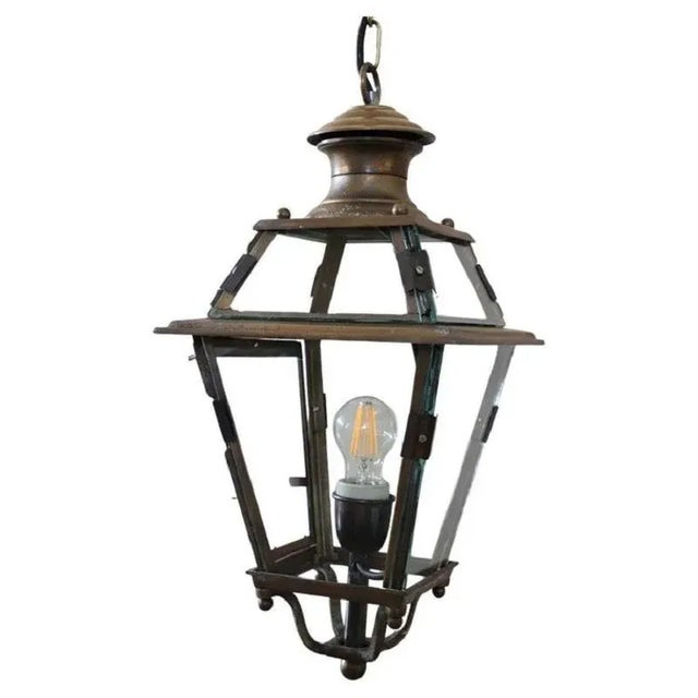 Vintage Brass and Glass Lantern, 1980s For Sale - Image 14 of 14