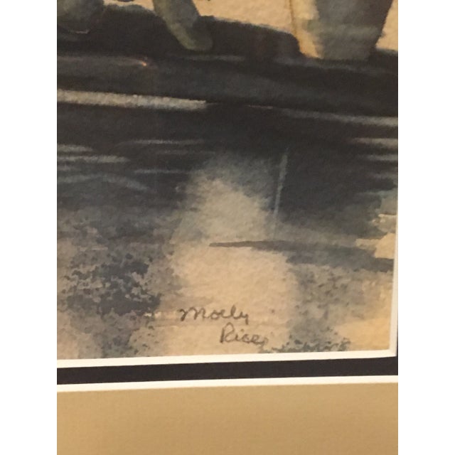 Ecru Vintage "Li River China" Watercolor Painting by Molly Rice, Framed For Sale - Image 8 of 13