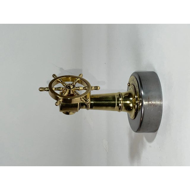 Solid Brass Antique Ship Wheel Cigar Cutter For Sale - Image 4 of 9