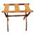 Vintage Campaign Style Folding Walnut Luggage Rack With Woven Straps For Sale