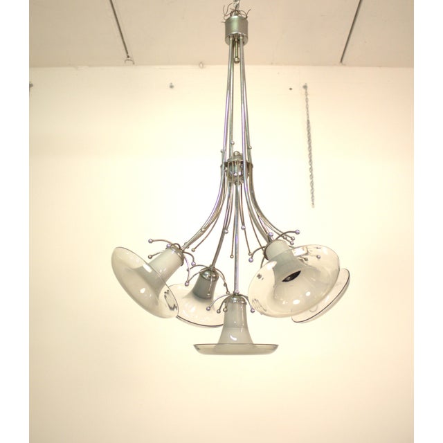Murano Glass Chandelier and Floor Lamp by Mazzega, 1970s, Set of 2 For Sale - Image 6 of 7