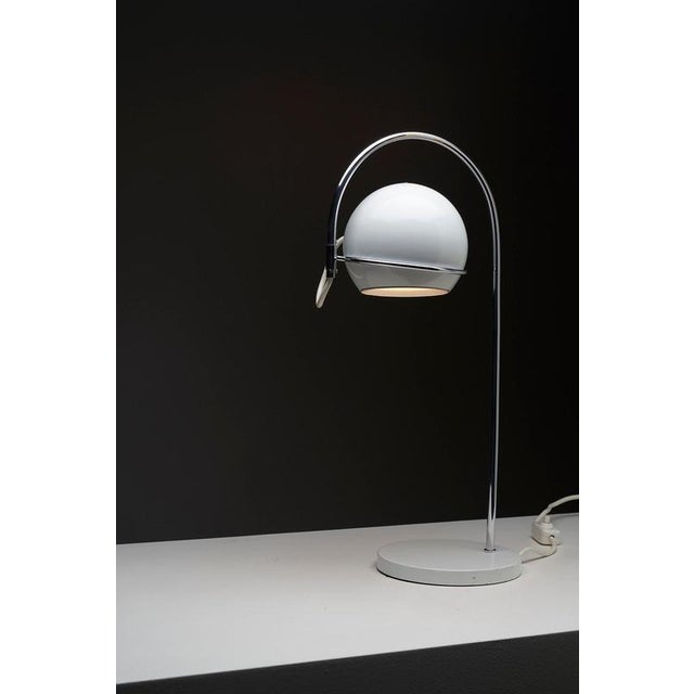 Gold Space Age German White and Chrome Desk Lamp from Cosack, 1960s For Sale - Image 8 of 12