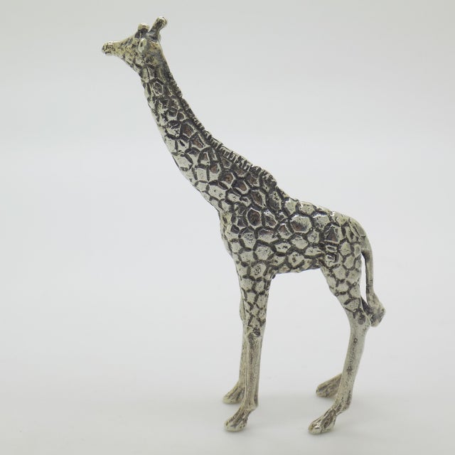 Vintage Italian Handmade Silver 800 Giraffe Figurine, 1970s For Sale - Image 6 of 12