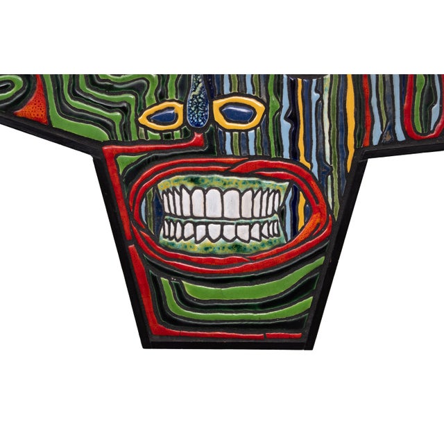 1970s Karel F. van der Wilk, Psychedelic Wall Artwork: The Smile, 1977, Ceramic For Sale - Image 5 of 7