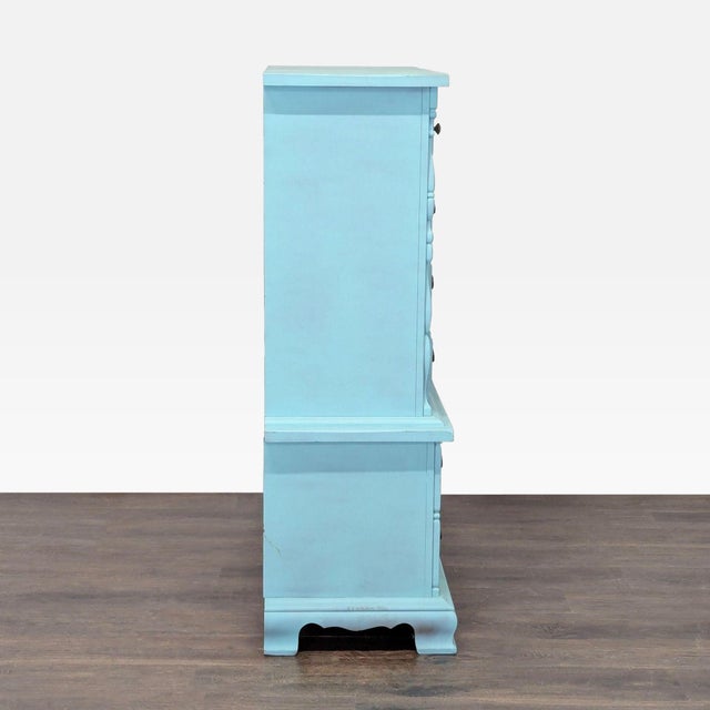 2000 - 2009 Sumter Blue Classic 6-Drawer Dresser With Brass Handles For Sale - Image 5 of 9