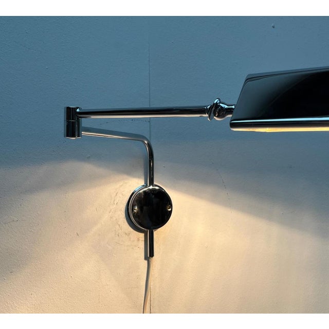 Mid-Century German Hollywood Regency Style Chrome Wall Lamp by Florian Schulz for Interline, 1970s For Sale - Image 12 of 18