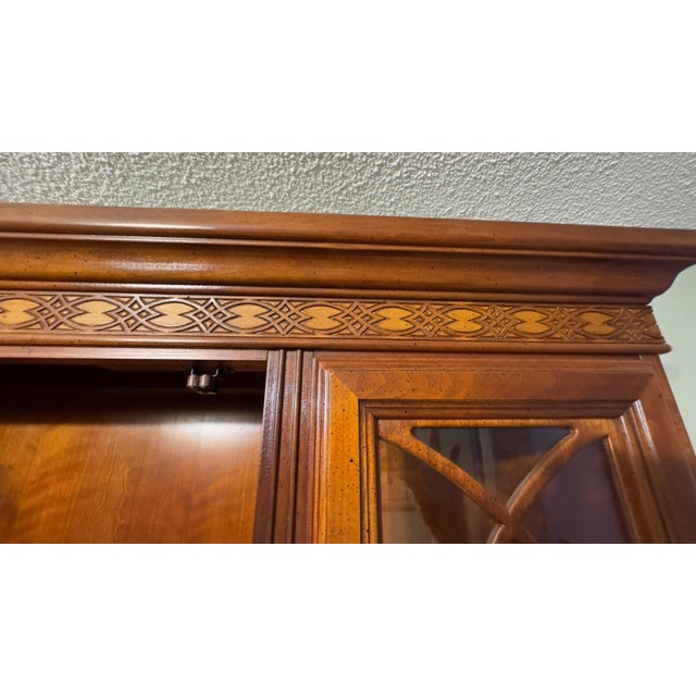 Brown 1990s National Mountain Airy Mahogany 2 Piece China Cabinet For Sale - Image 8 of 12