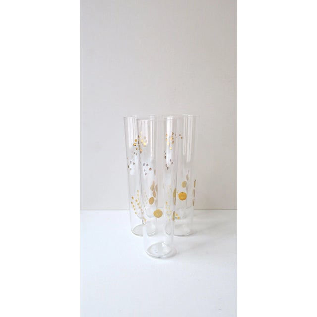 Gold Gold Highball Cocktail Glasses, Midcentury Modern Style, Set of 5 For Sale - Image 8 of 9