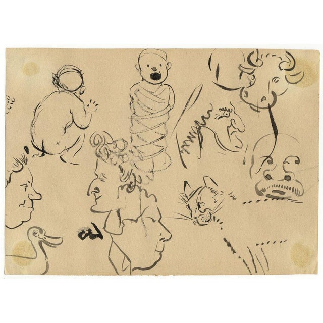 Modern G. Cervelli, William Tell Trio Cartoon, 1910s, Ink Drawing For Sale - Image 3 of 5
