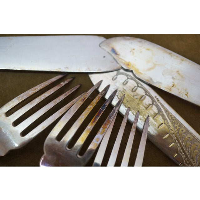 Antique Victorian Silverplate Celluloid Fork Knife Fish Serving Set With Box - 27 pcs For Sale - Image 18 of 18