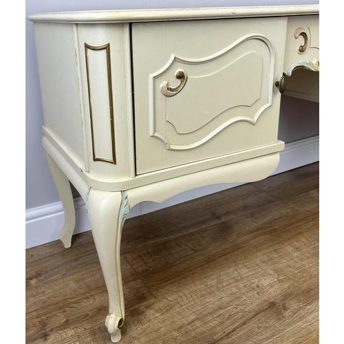 Cream Sideboard Vintage French Shabby Chic Louis Style Carved Storage Cabinet Lot 4835 For Sale - Image 8 of 15