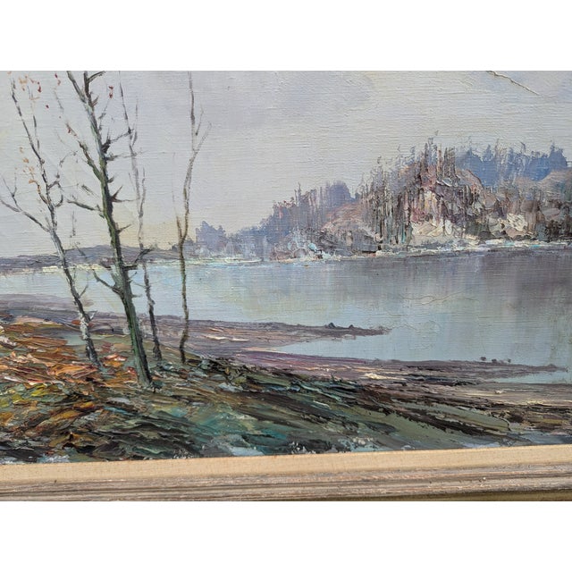 Early 20th Century Early 20th Century Oil Painting by Artist Vladimir Lebedeff/Lebedev Impressionist Oil Painting of Autumnal Landscape For Sale - Image 5 of 14