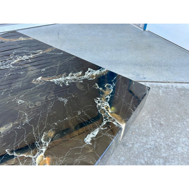 1970s Vintage Faux Marble Coffee Table by Willy Rizzo For Sale - Image 9 of 12