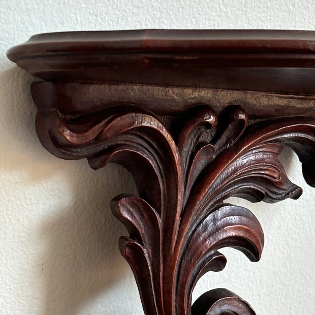 Rococo Mid-20th Century Carved Wood Rococo Wall Bracket For Sale - Image 3 of 16