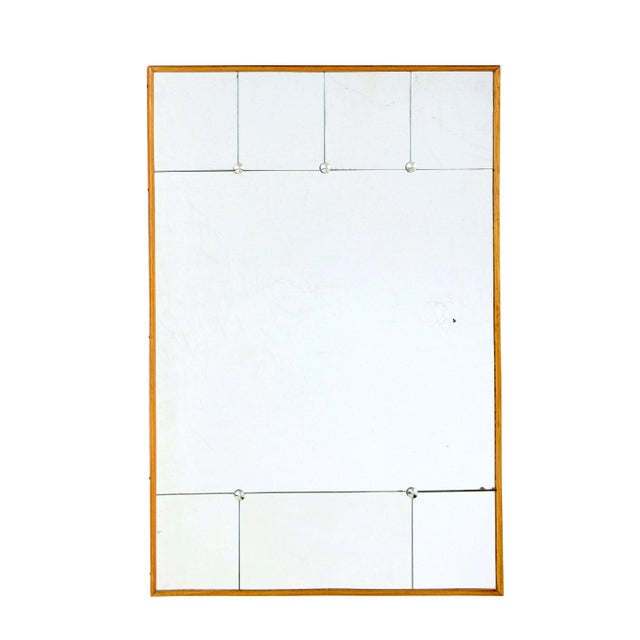 Wood Mid-Century Modern Swedish Segmented Mirror in Beech Frame, 1960 For Sale - Image 7 of 7