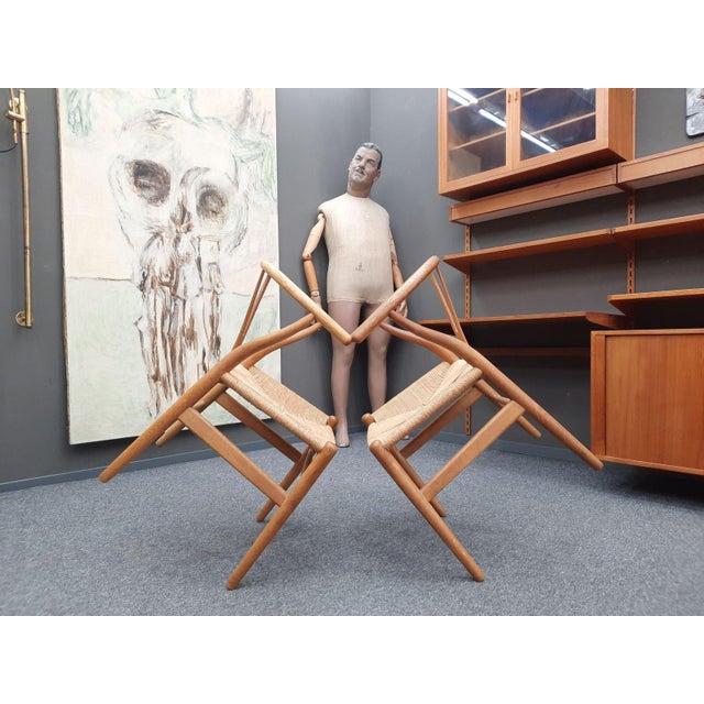Wishbone Chairs by Hans Wegner for Carl Hansen & Son, 1960s, Set of 2 For Sale - Image 14 of 16