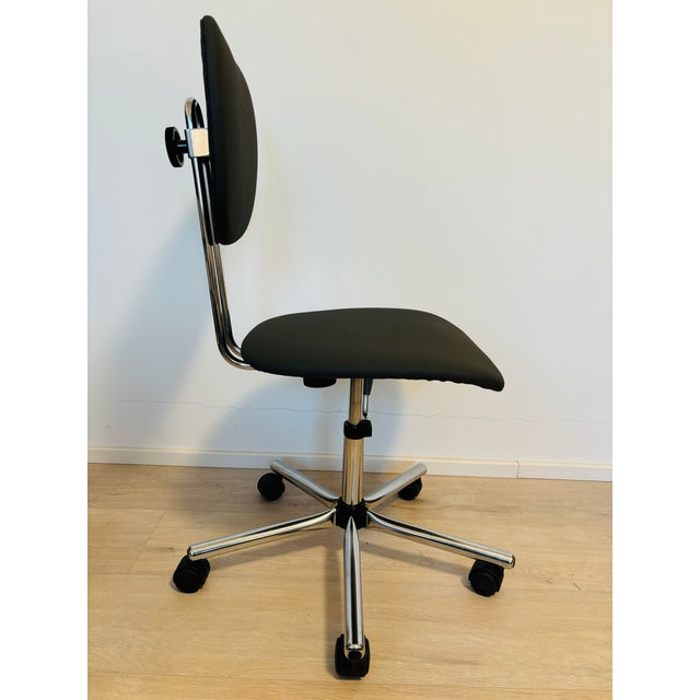 This comfortably Office Chair was carefully restored and upholstered in our family workshop in Prague. Rare Dark Truffle...