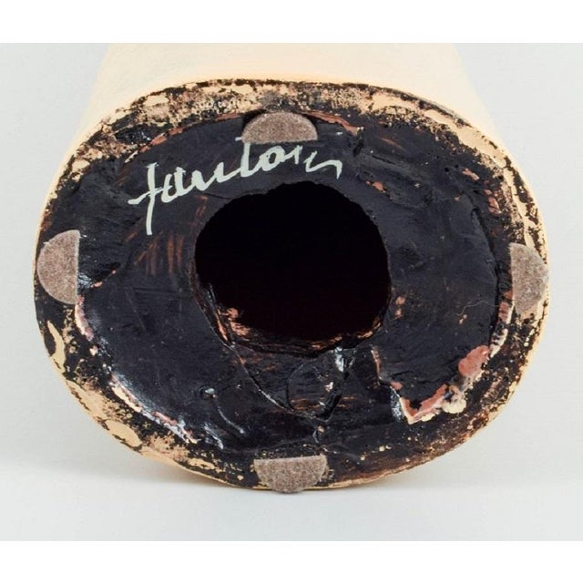 1960s Italian Ceramic Vase in Yellow Glaze by Marcello Fantoni, 1960s For Sale - Image 5 of 6