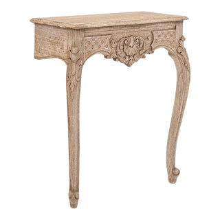 1900s French Bleached Oak Console Table For Sale