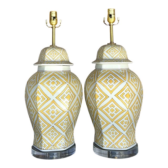 Vintage Regency Ginger Jar Lamps - a Pair For Sale
