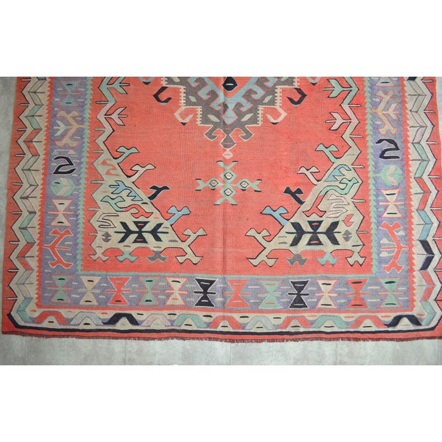 7x9 Ft Rug Hand Woven Turkish Rug Flat Weave Wool Area Kilim Rug 7 3 9 5 Chairish