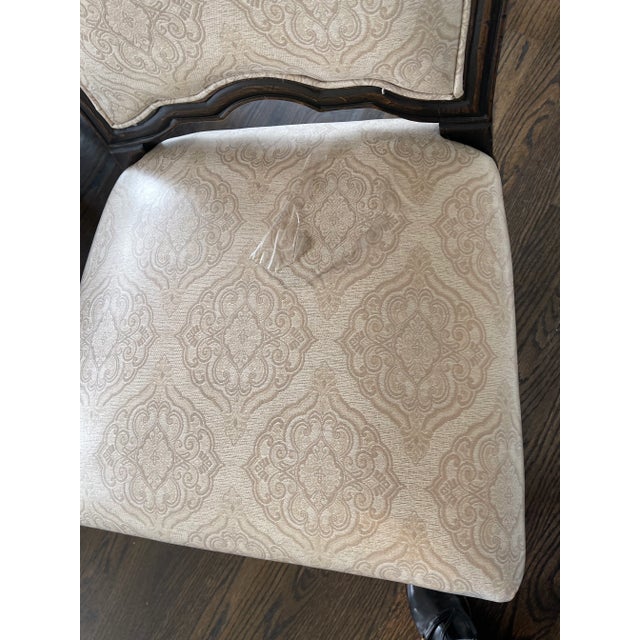Taupe Fairfield Carved Wood & Taupe Velvet Dining Chairs - Set of 8 For Sale - Image 8 of 9