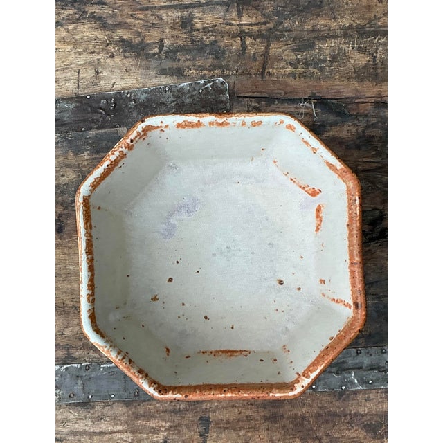 Vintage Original Studio Pottery Octagon Bowl For Sale - Image 9 of 12