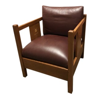 1990s Vintage Stickley Harvey Ellis Edition Cube Chair For Sale