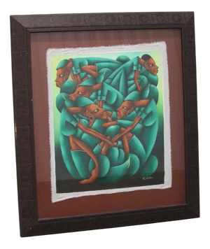 Louisius, Modern Composition, 1980s, Oil on Canvas, Framed