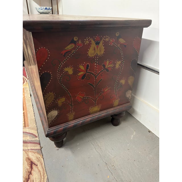 Wood Pennsylvania Dutch Style Blanket Chest by Kathy Graybill For Sale - Image 7 of 14