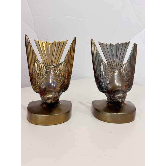 Mid 20th Century Sculptural Brass Bird Bookends- American Craftmanship, by PMC For Sale In Miami - Image 6 of 7