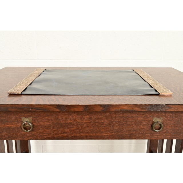 Tiffany Studios Tiffany Studios New York Zodiac Bronze Blotter Ends With Leather Desk Blotter For Sale - Image 4 of 16