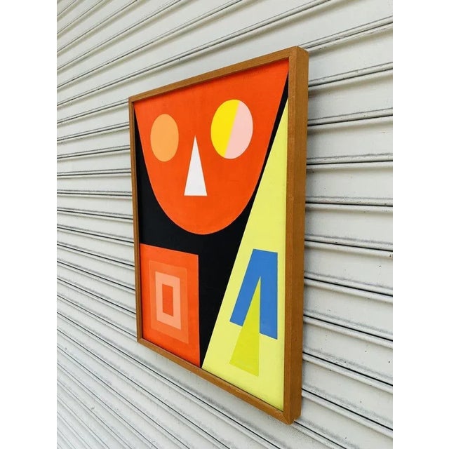 Beautiful and bold painting in by Philip Williams titled ABS TRACT. The piece has beautiful geometric images in very...