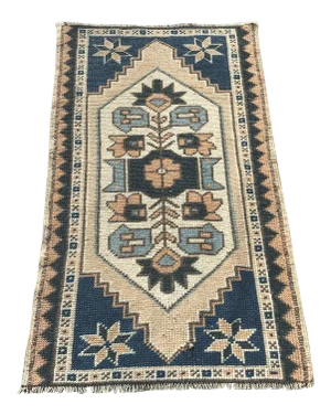 Vintage Tribal Handmade Rug- 1′10″ × 3′2″