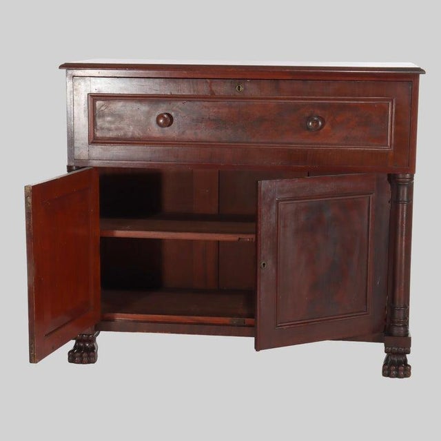 Antique American Empire Classical Flame Mahogany Butler’s Desk C1840 For Sale - Image 13 of 18