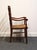 Statton Furniture Solid Hard Rock Maple Colonial Early American Ladder Back Dining Arm Chair W. Rush Seat For Sale In Kansas City - Image 6 of 11