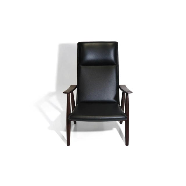 Mid-Century Modern Mid 20th Century Hans Wegner for Getama High-Back in Black Leather For Sale - Image 3 of 12