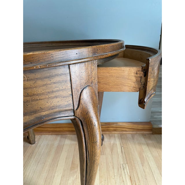 Baker Furniture Company Vintage Country French Oak Round Side Table - Mid 20th Century For Sale - Image 9 of 11