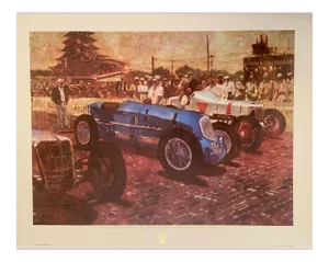 Indy 500., Official Commemorative Continuous Tone Poster Series for the 75th Indianapolis 500 by Bernie Fuchs
