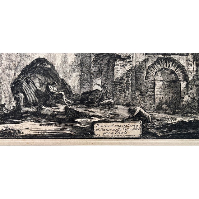 Giovanni Battista Piranesi, Ruins of a Gallery of Statues in Hadrian's Villa at Tivoli, 1770, Etching For Sale - Image 6 of 11