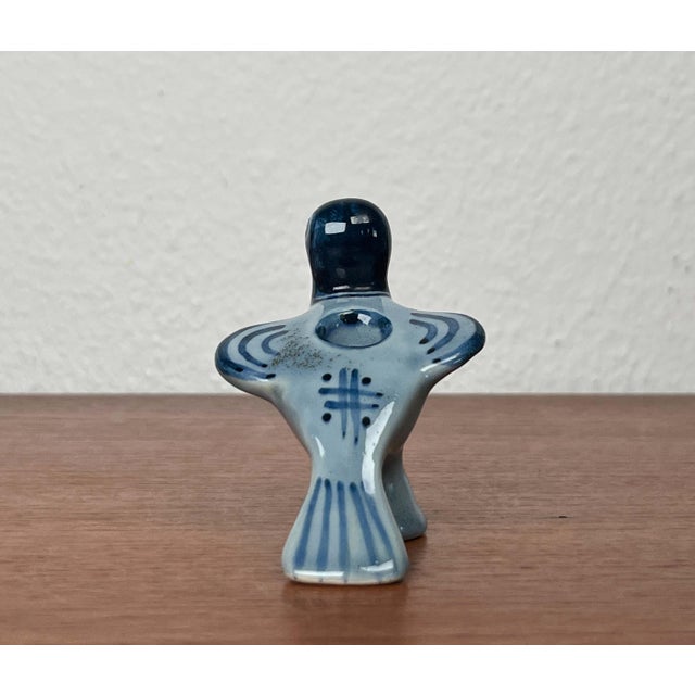 Blue Mid-Century Modern Danish Studio Pottery Bird Candleholder from Søholm, 1960s For Sale - Image 8 of 17