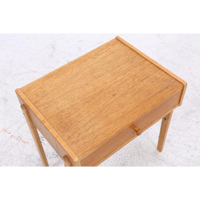 Wood Vintage Bedside Table in Oak, 1960s For Sale - Image 7 of 12