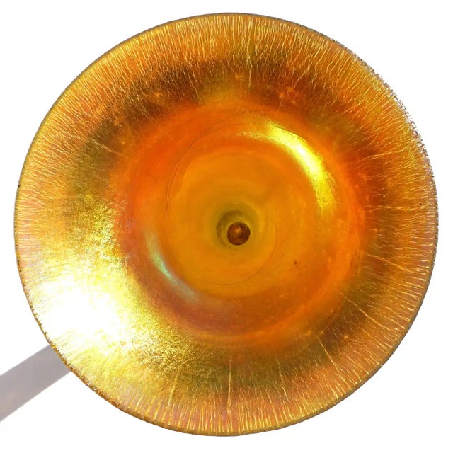 1900 - 1909 Large Tiffany Studios Gold Favrile Trumpet Vase For Sale - Image 5 of 7