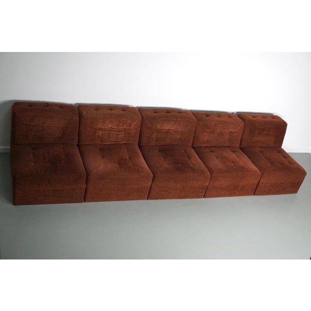 Vintage Brown Boucle Modular Sofa, 1970s, Set of 5 For Sale - Image 9 of 18