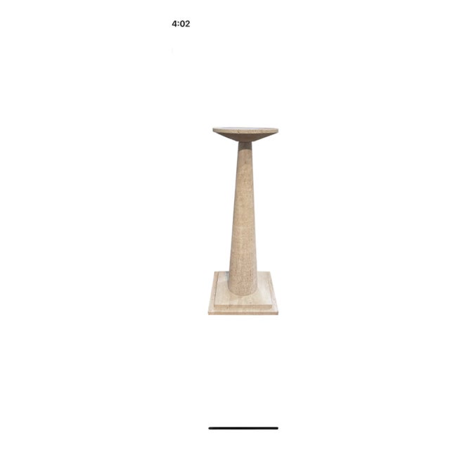Italian Modern Travertine Pedestal by Angelo Mangiarotti For Sale