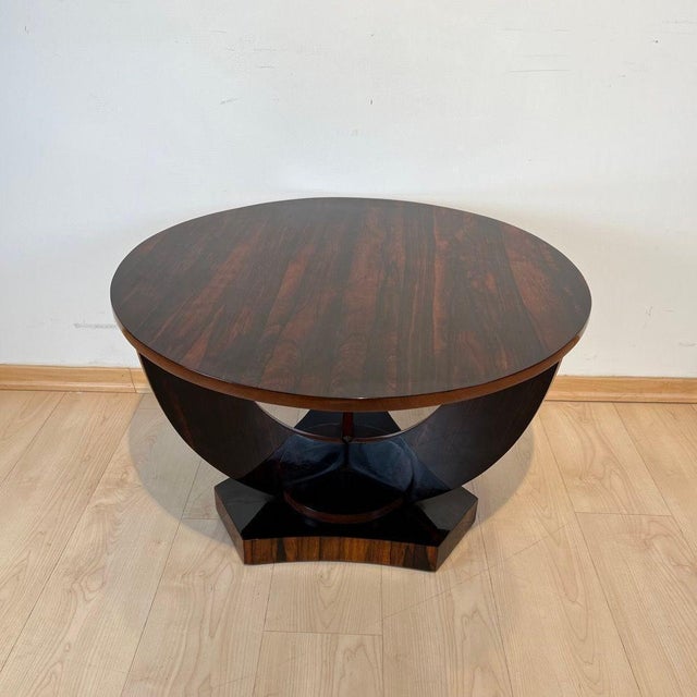 1930s Art Deco Round Side Table in Rosewood Veneer, France, 1930s For Sale - Image 5 of 18