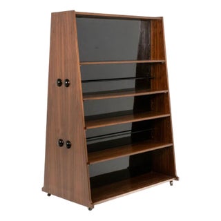 Double-Sided Rosewood Bookcase on Casters, 1960 For Sale