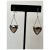 Unique, designer earrings with trillion shaped quartz suspended from two box chains. Wonderful facets and sparkle. Measure...